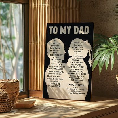 To My Dad Wall Art Canvas Thank You Dad Quote Father Daughter Decor