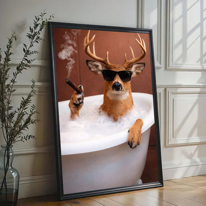 Deer Bathroom Wall Art Canvas