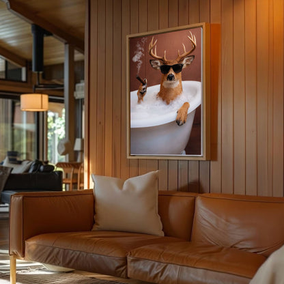 Deer Bathroom Wall Art Canvas
