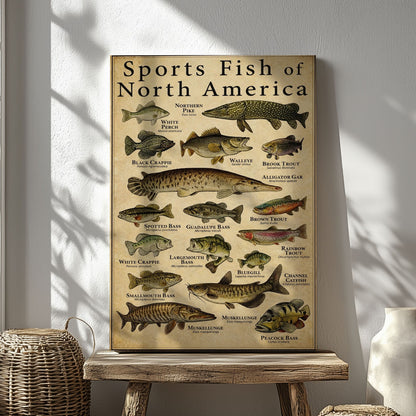 Sports Fish of North America Canvas Wall Art