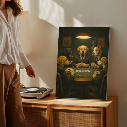 Poker Night Dog Wall Art Canvas