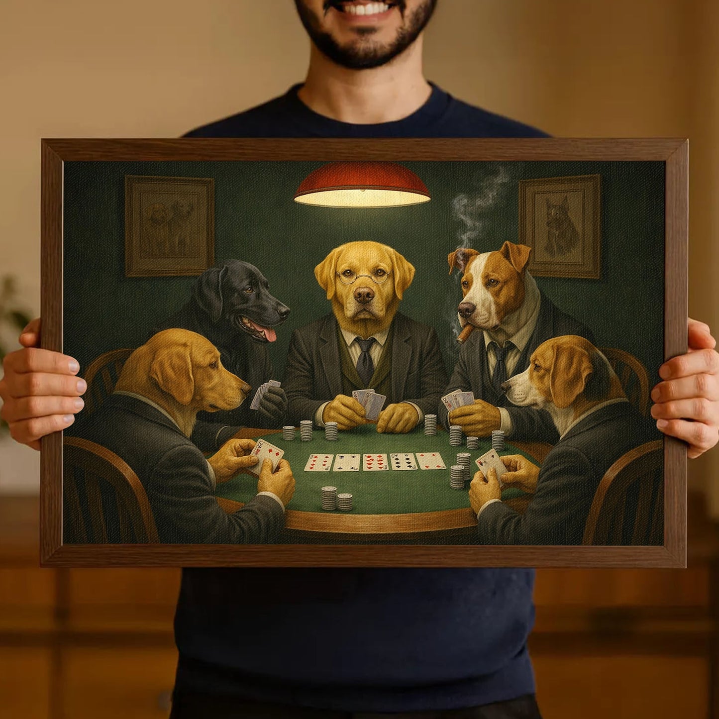 Dogs Playing Poker Canvas Wall Art