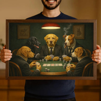 Dogs Playing Poker Canvas Wall Art