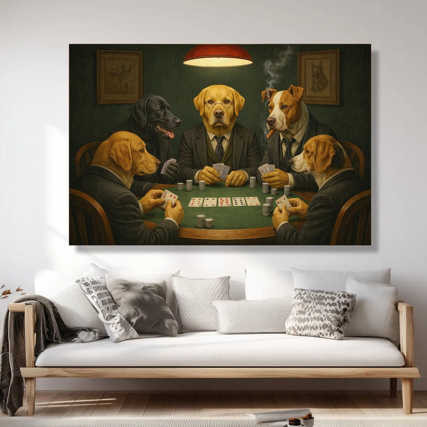 Dogs Playing Poker Canvas Wall Art