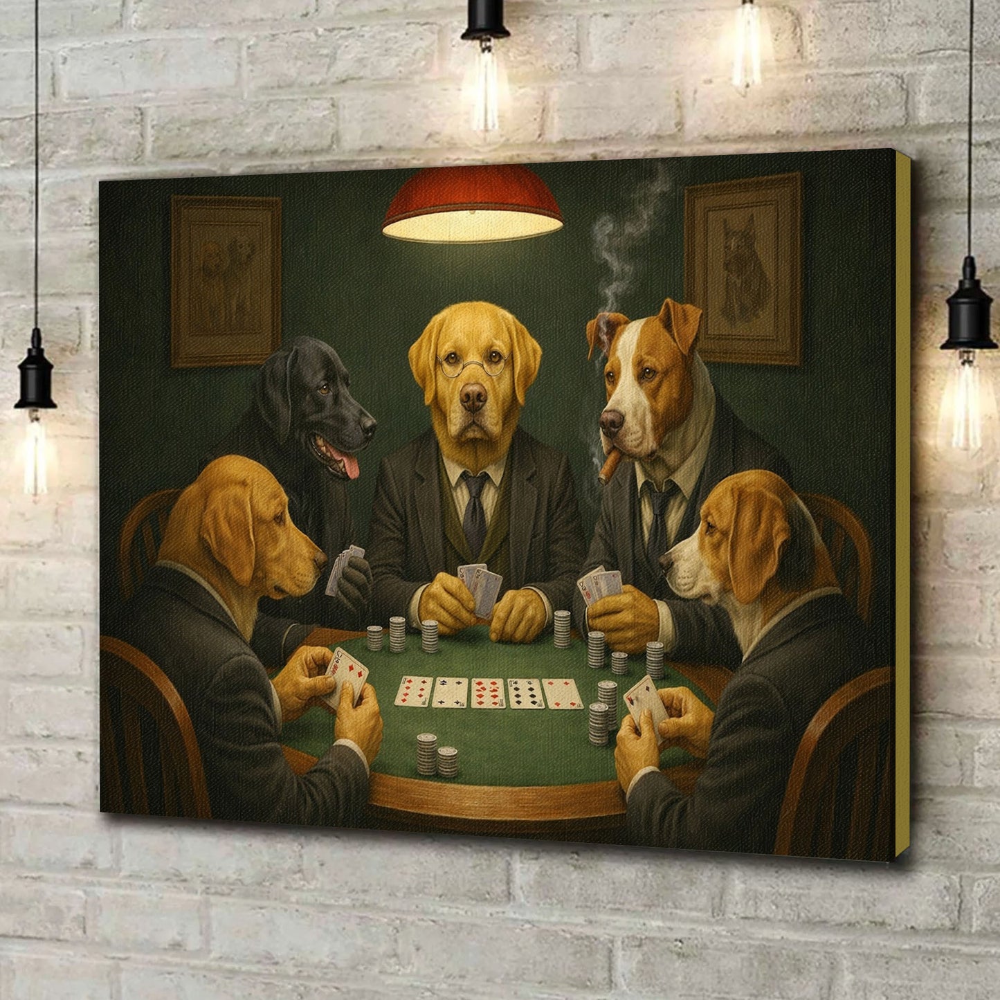 Dogs Playing Poker Canvas Wall Art
