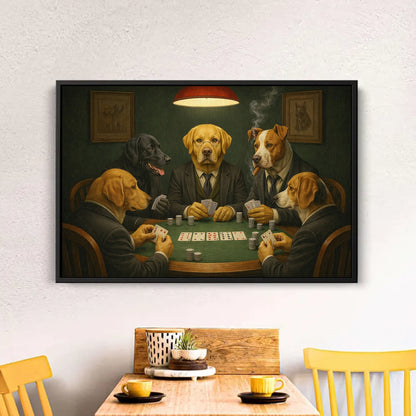 Dogs Playing Poker Canvas Wall Art