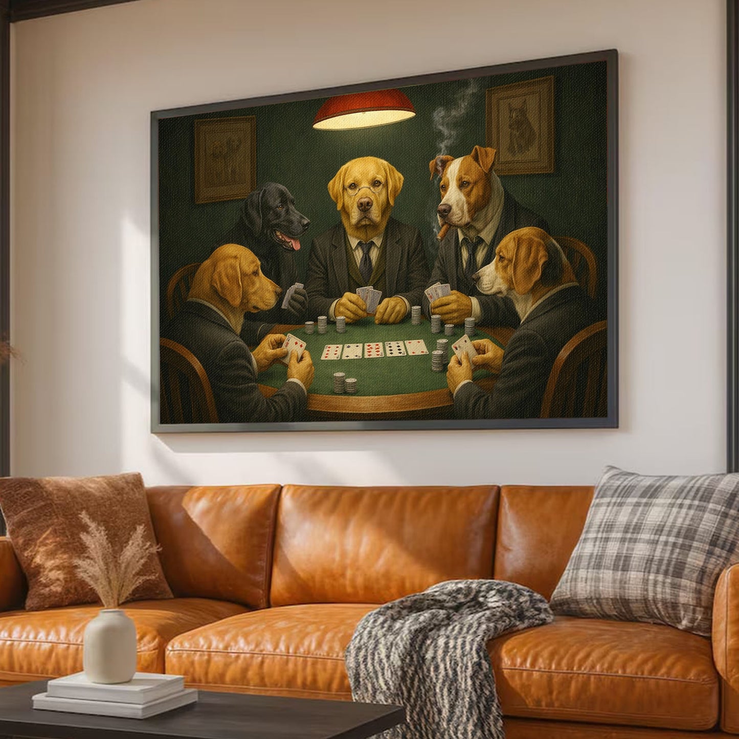 Dogs Playing Poker Canvas Wall Art