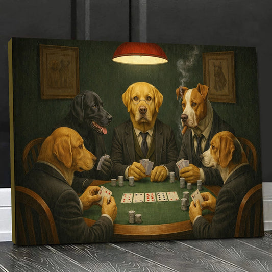 Dogs Playing Poker Canvas Wall Art