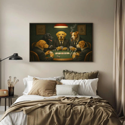 Dogs Playing Poker Canvas Wall Art