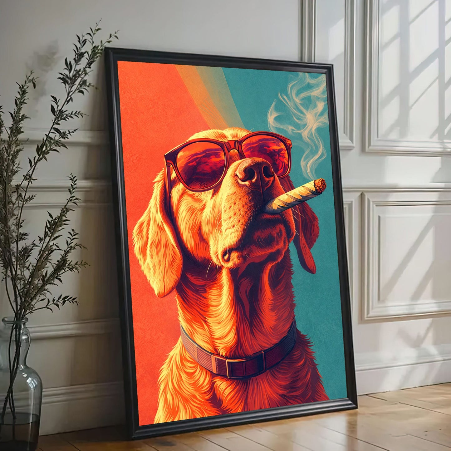 Colorful Dog Canvas Wall Art