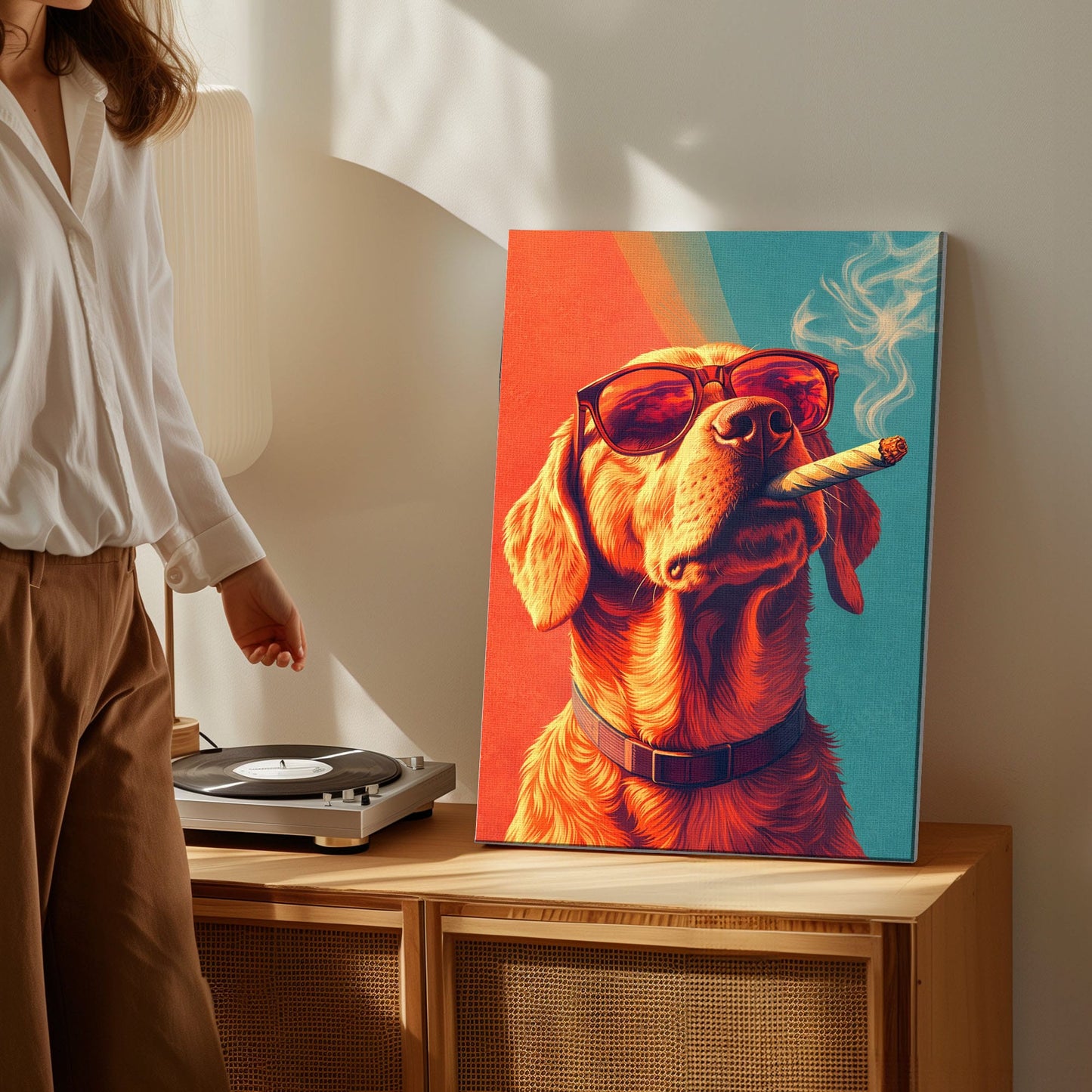 Colorful Dog Canvas Wall Art