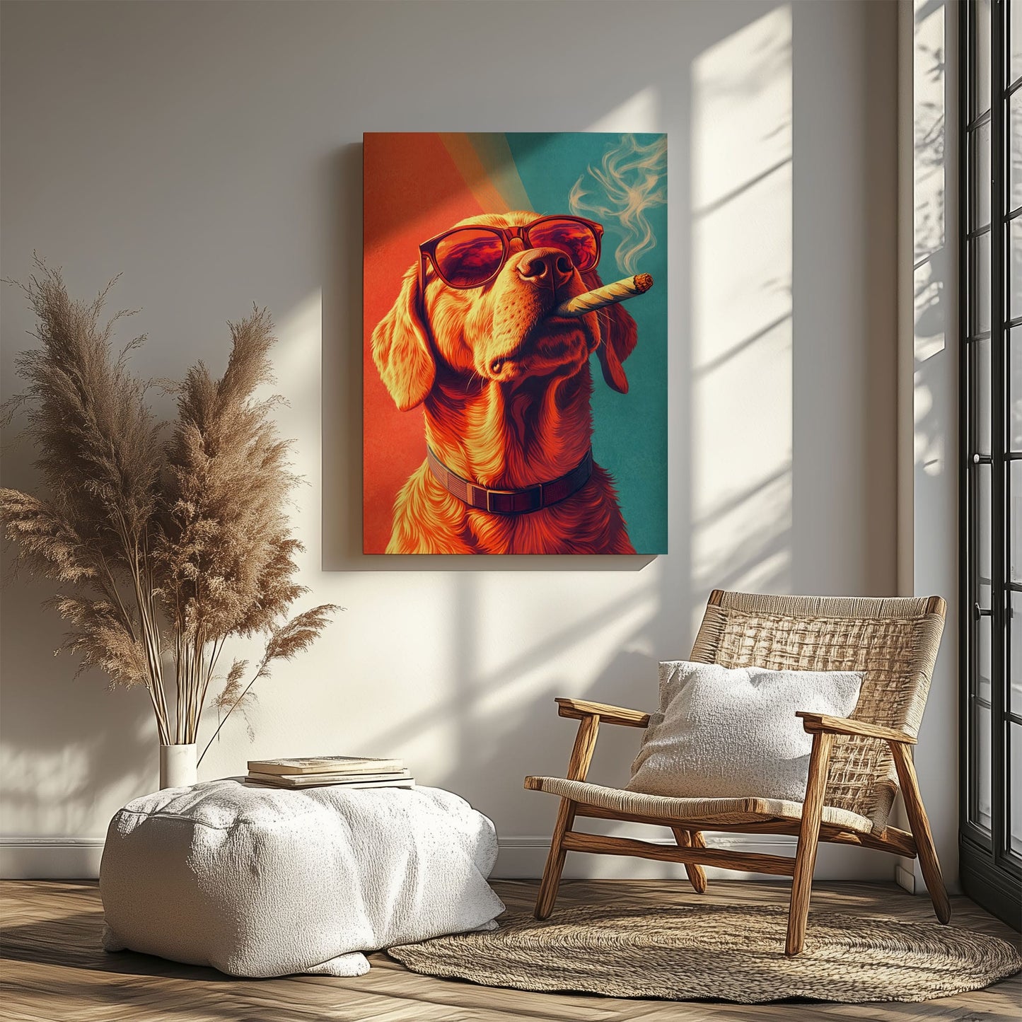 Colorful Dog Canvas Wall Art