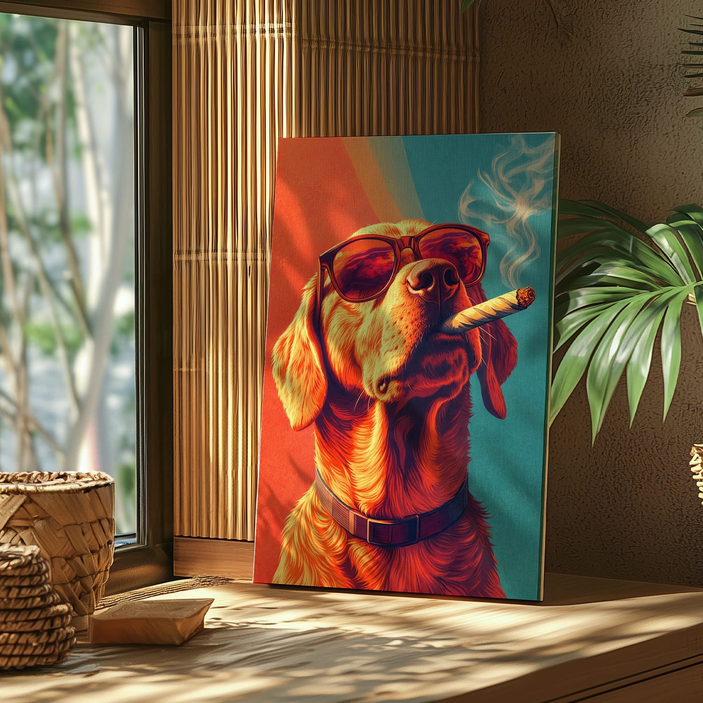 Colorful Dog Canvas Wall Art