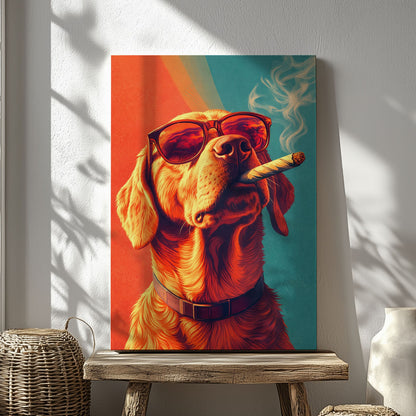 Colorful Dog Canvas Wall Art