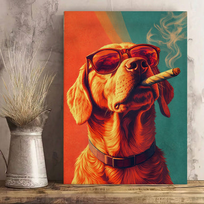 Colorful Dog Canvas Wall Art
