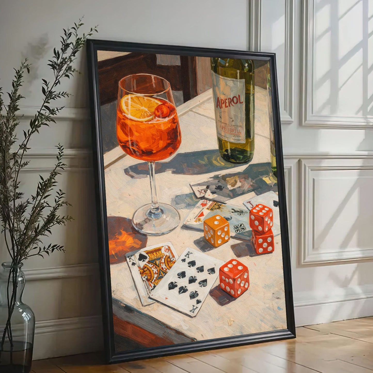 Cocktail & Cards Canvas Wall Art Bar Game Night Decor