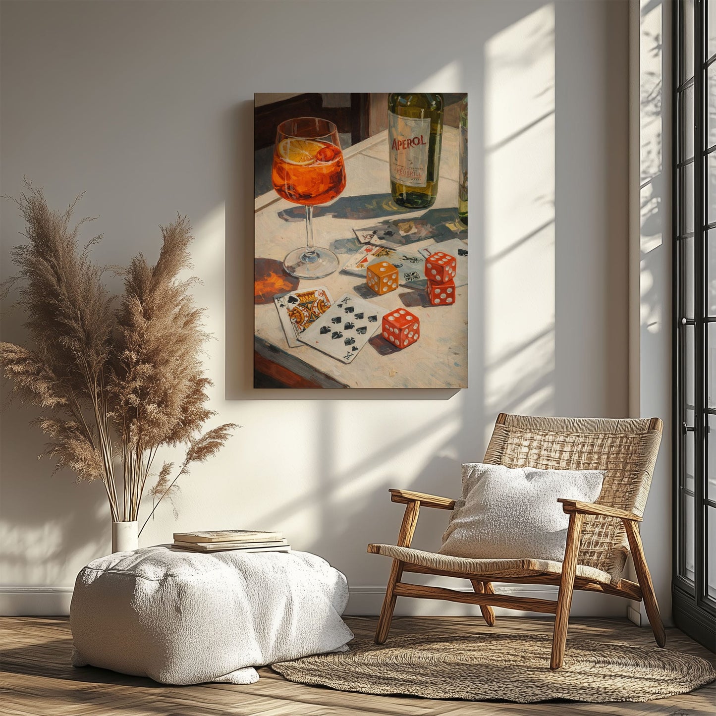 Cocktail & Cards Canvas Wall Art Bar Game Night Decor