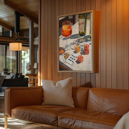 Cocktail & Cards Canvas Wall Art Bar Game Night Decor