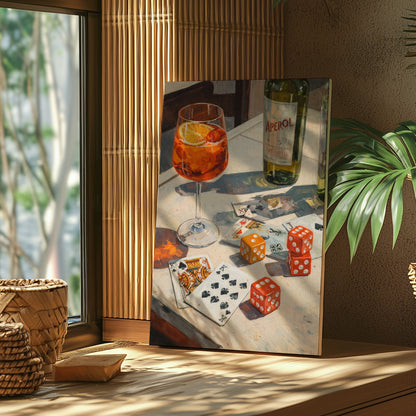 Cocktail & Cards Canvas Wall Art Bar Game Night Decor