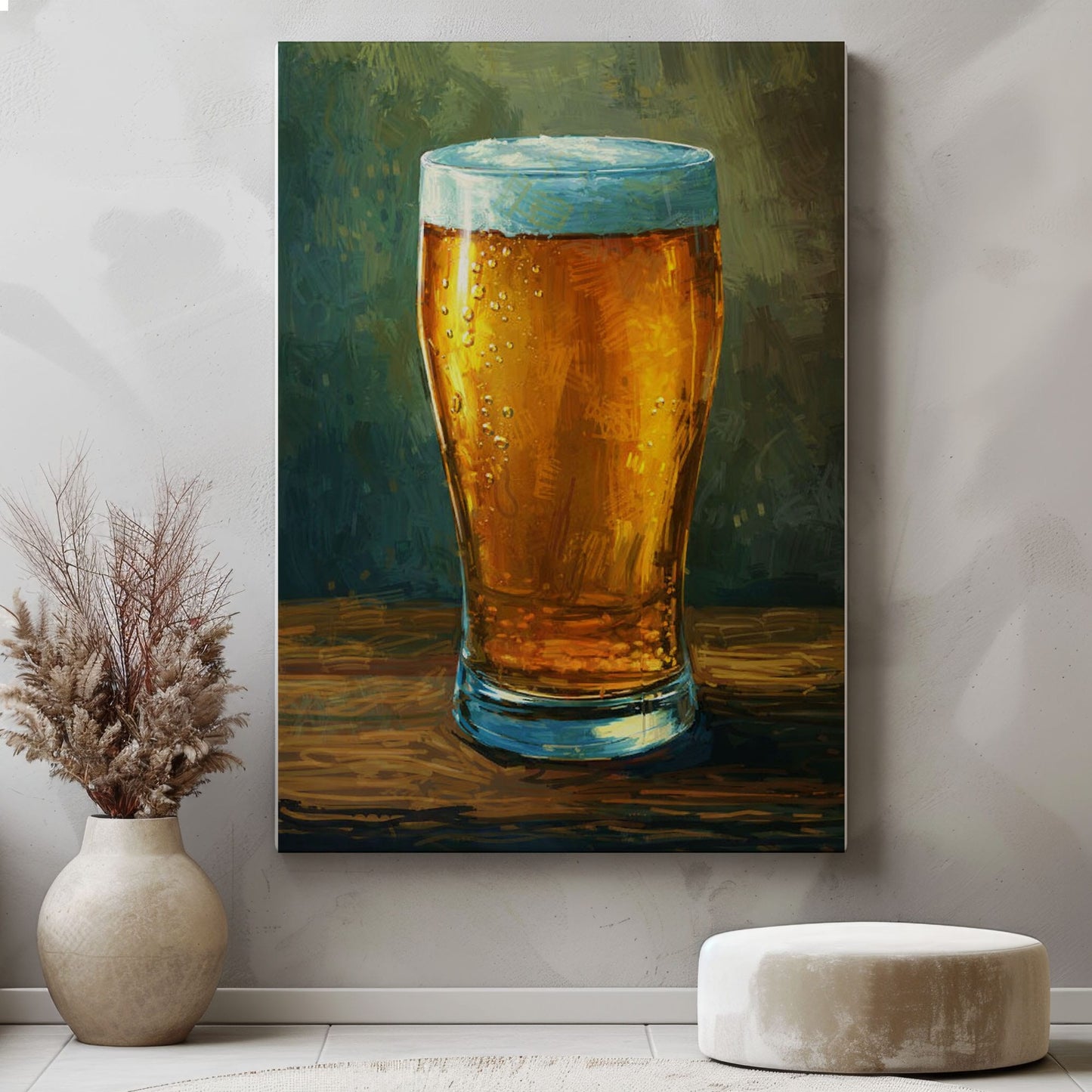 Cold Beer Pint Canvas Print Classic Bar Wall Decor