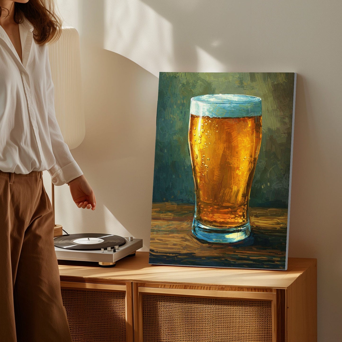 Cold Beer Pint Canvas Print Classic Bar Wall Decor
