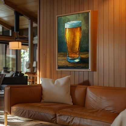 Cold Beer Pint Canvas Print Classic Bar Wall Decor
