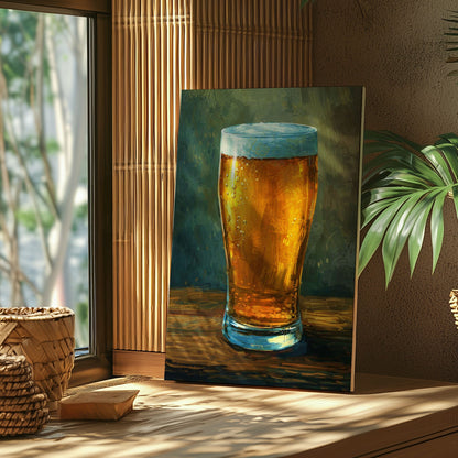 Cold Beer Pint Canvas Print Classic Bar Wall Decor