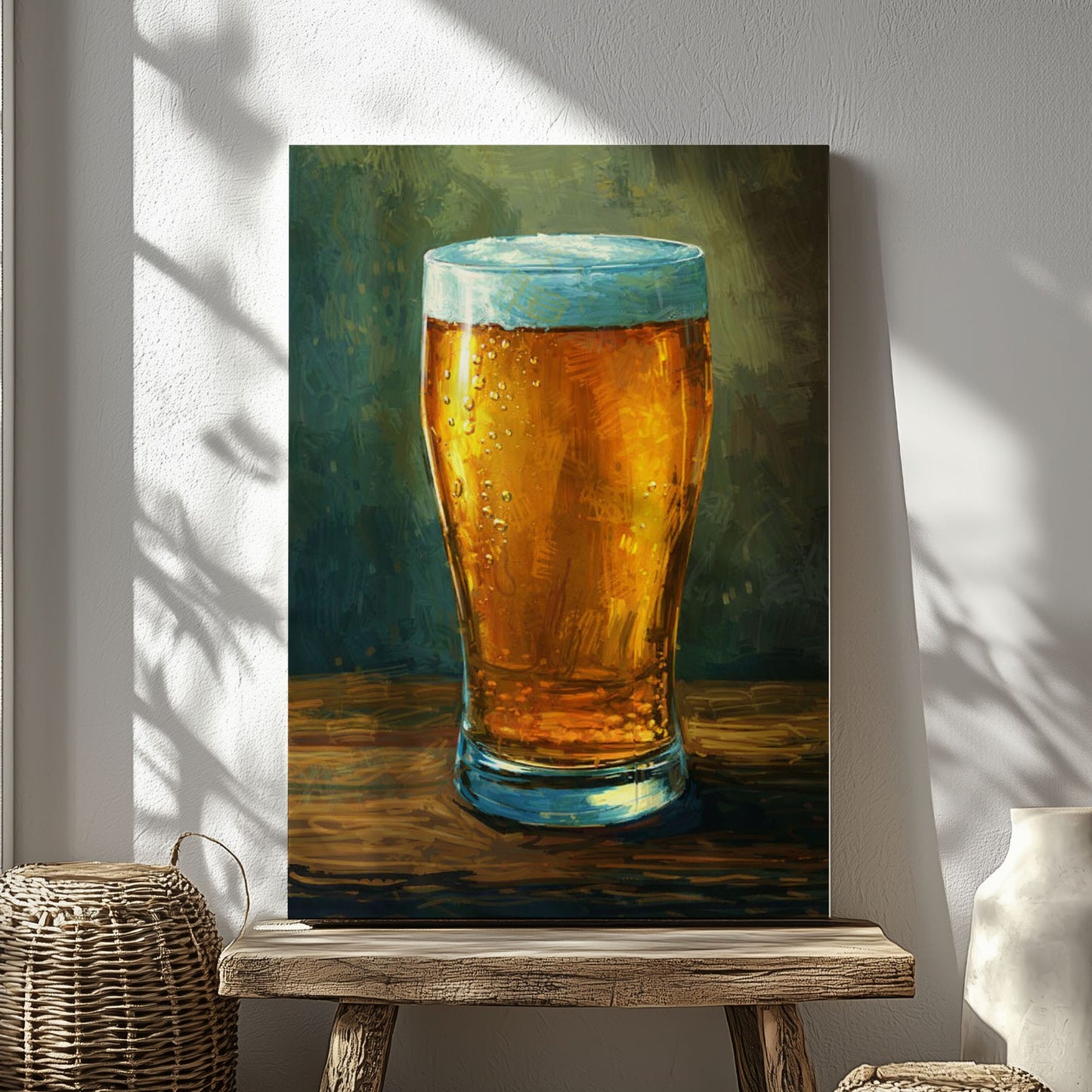 Cold Beer Pint Canvas Print Classic Bar Wall Decor