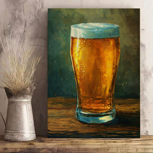 Cold Beer Pint Canvas Print Classic Bar Wall Decor