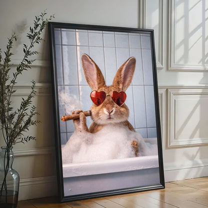 Rabbit Cabin Bathroom Decor Canvas