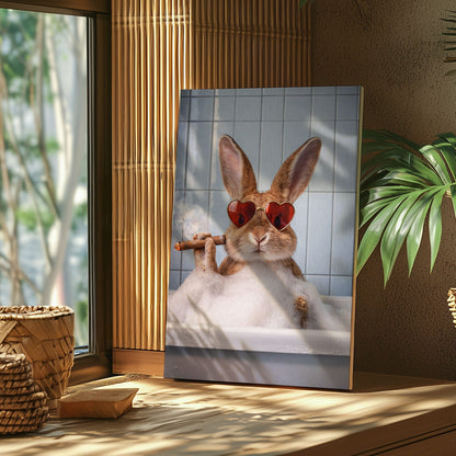 Rabbit Cabin Bathroom Decor Canvas