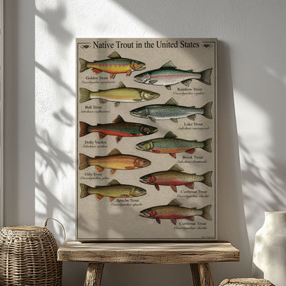 Native Trout in the United States Canvas Wall Art