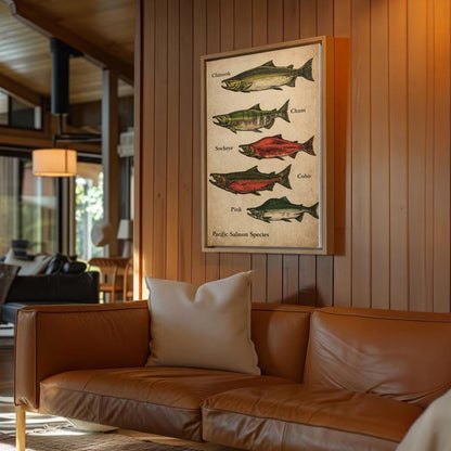 Pacific Salmon Species Canvas Wall Art
