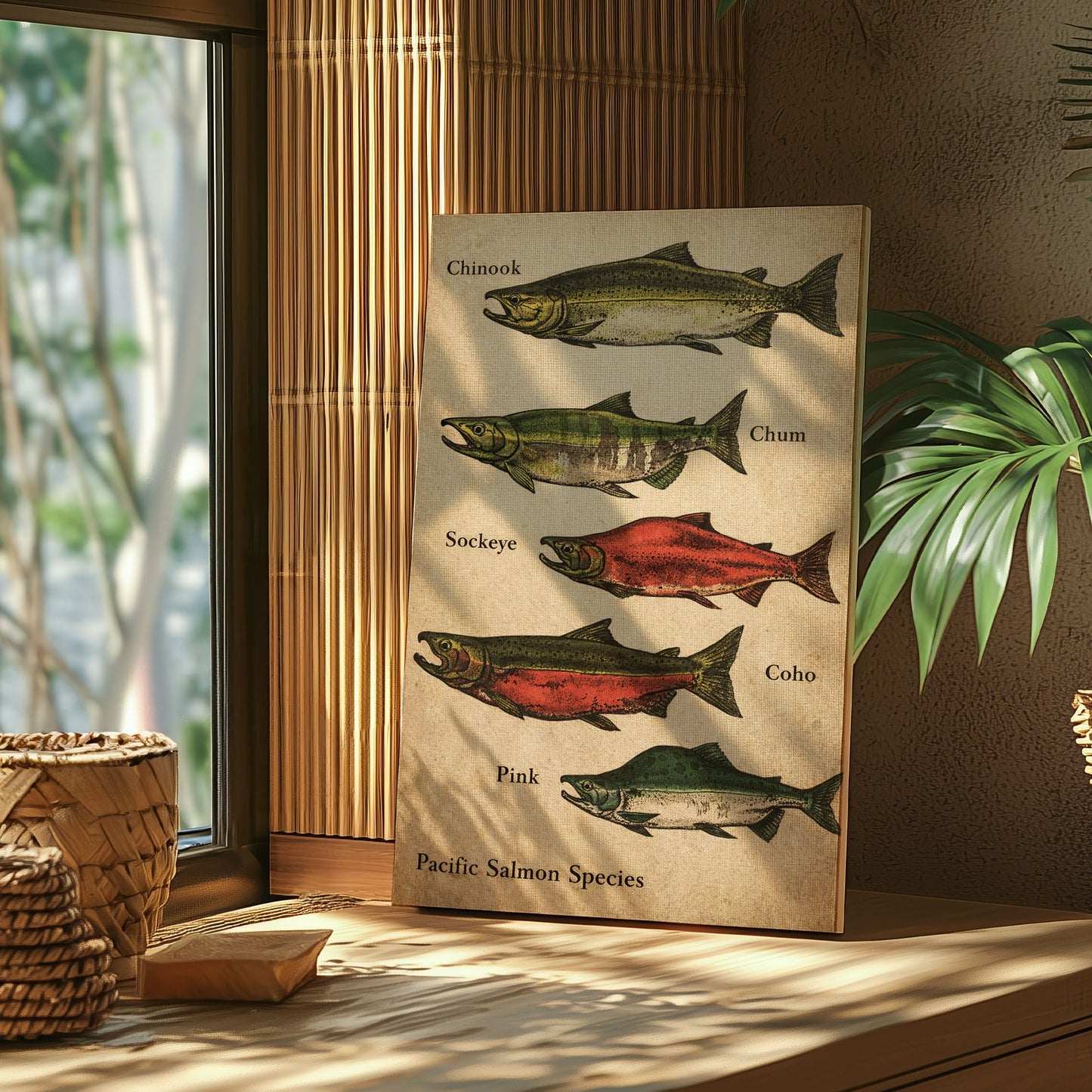 Pacific Salmon Species Canvas Wall Art