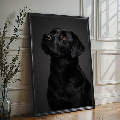 Moody Black Labrador Canvas Wall Art Bar & Man Cave Decor