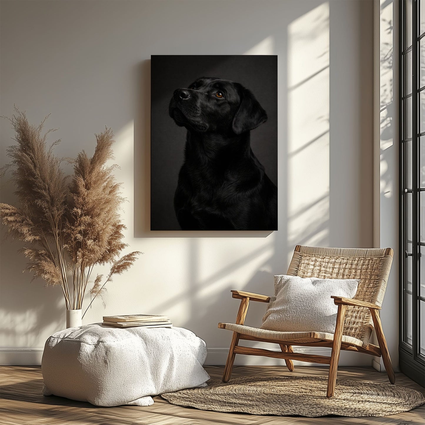 Moody Black Labrador Canvas Wall Art Bar & Man Cave Decor