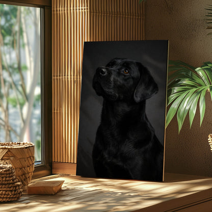 Moody Black Labrador Canvas Wall Art Bar & Man Cave Decor