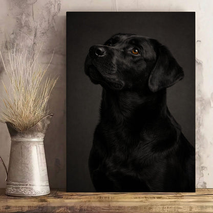 Moody Black Labrador Canvas Wall Art Bar & Man Cave Decor