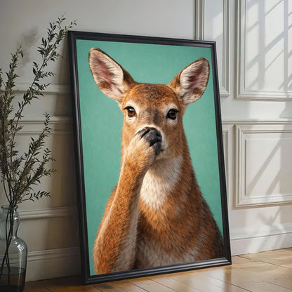 Shhh Deer Canvas Wall Art Guest Bathroom Humor Decor