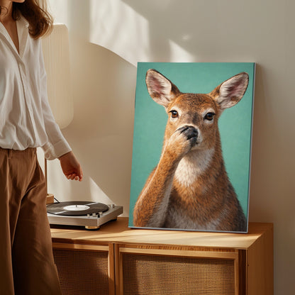 Shhh Deer Canvas Wall Art Guest Bathroom Humor Decor