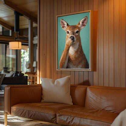 Shhh Deer Canvas Wall Art Guest Bathroom Humor Decor