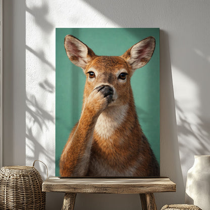 Shhh Deer Canvas Wall Art Guest Bathroom Humor Decor