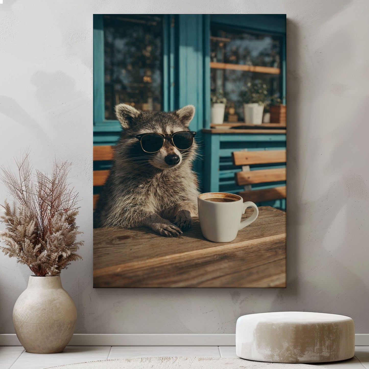 Cool Raccoon Coffee Wall Art