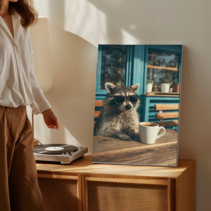 Cool Raccoon Coffee Wall Art