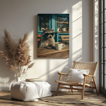 Cool Raccoon Coffee Wall Art