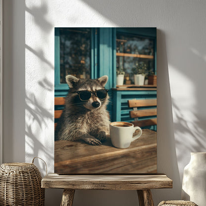 Cool Raccoon Coffee Wall Art