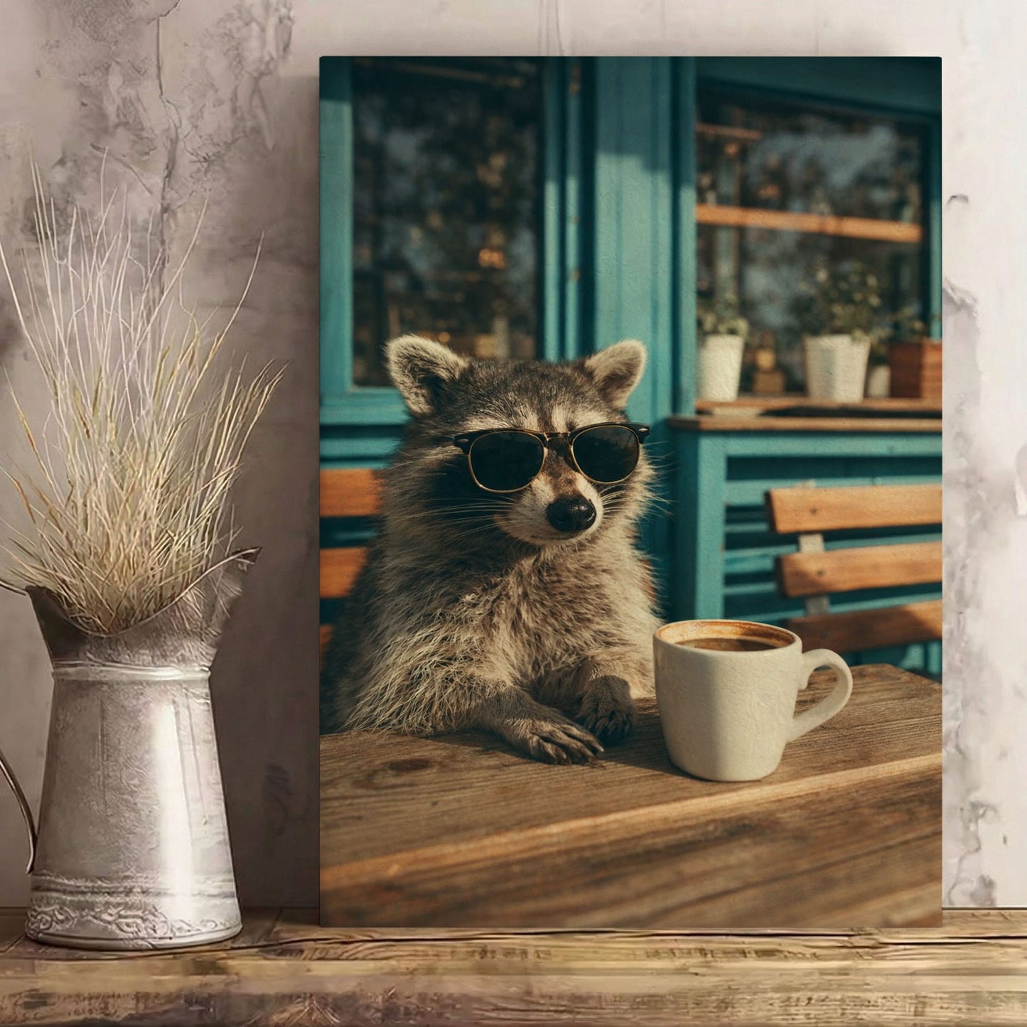 Cool Raccoon Coffee Wall Art