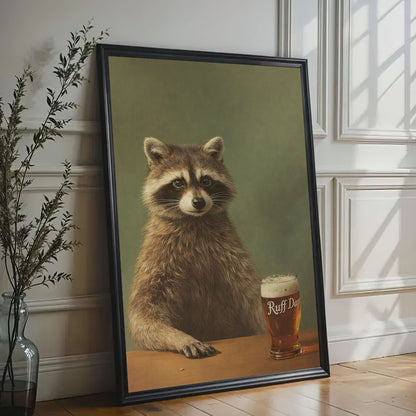 Cool Raccoon Drinking Beer Wall Art
