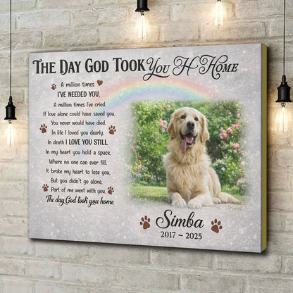 Personalized Dog Memorial Canvas, Custom Pet Loss Gifts