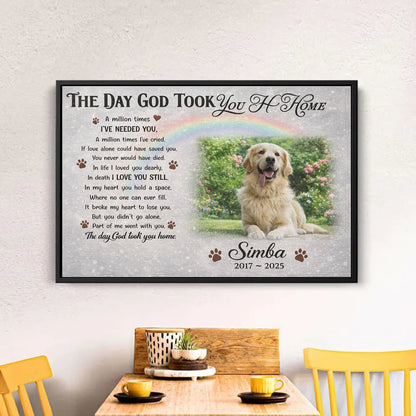 Personalized Dog Memorial Canvas, Custom Pet Loss Gifts